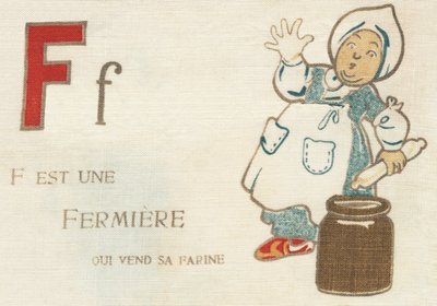 F ist eine Bäuerin, die ihr Mehl verkauft. von French School