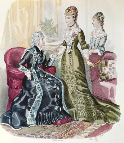 Mode des Zweiten Kaiserreichs, aus La Mode Illustrée von French School
