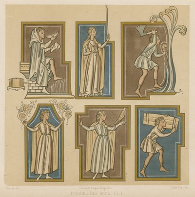 Figuren, die die Monate darstellen von French School