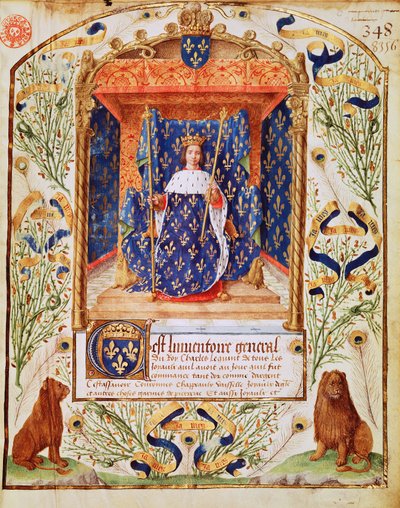 Fr 2705 f.C Frontispiz zu einem Inventar des Schatzes von Karl V. von Frankreich, 1379 von French School