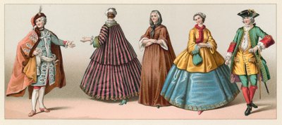 Frankreich XVIII. Jahrhundert Kostüm von French School