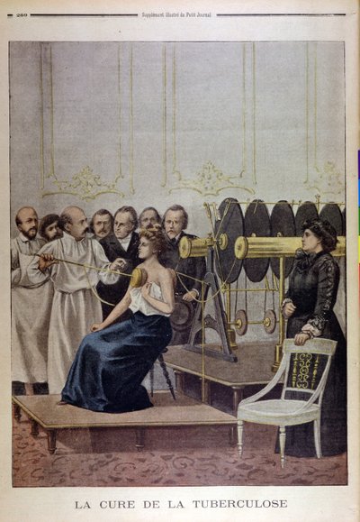 Francisque Crotte behandelt einen Patienten mit Tuberkulose mit Elektrizität, aus Le Petit Journal, 1901 von French School