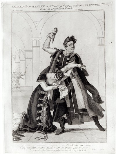 Francois-Joseph Talma (1763-1826) als Hamlet und Mademoiselle Duchenois als Gertrude, in Shakespeares 