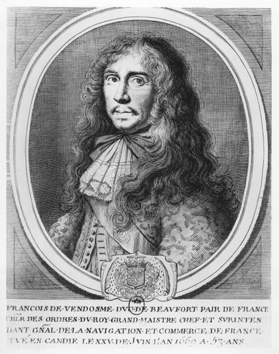 François de Bourbon, Herzog von Beaufort (Stich) von French School