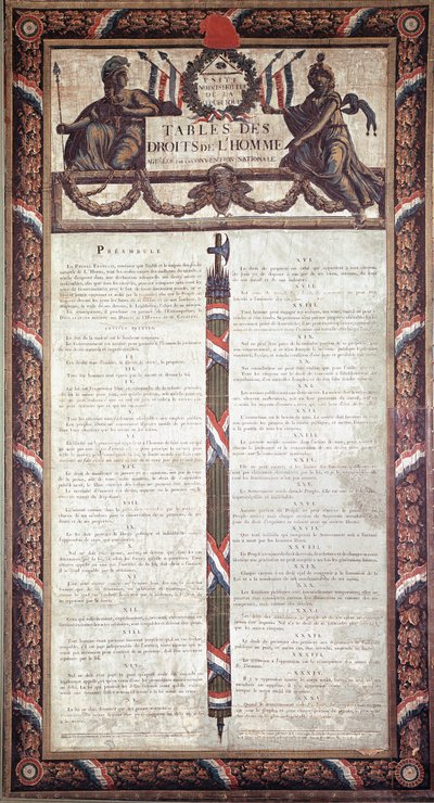 Französische Revolution: Erklärung der Menschen- und Bürgerrechte von French School