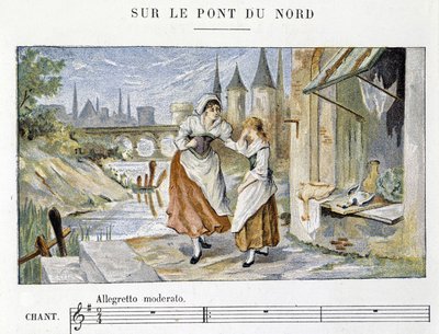 Französisches Volks- und Volkslied: „Sur le pont du Nord“, n.d. von French School