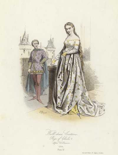 Festtagskleidung der Herrschaft von Karl V. von Frankreich von French School