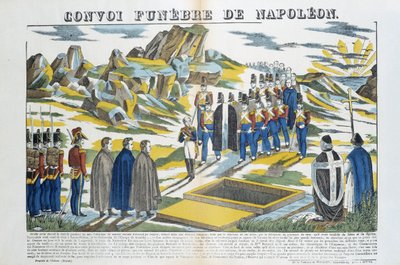 Trauerzug von Napoleon-le-Grand Bonaparte (1769-1821) auf der Insel Sainte-Helene. Bild von Epinal von French School