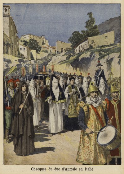 Beerdigung des Herzogs von Aumale, Italien, 1897 von French School