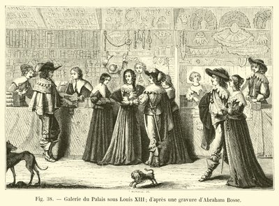 Galerie des Palastes unter Ludwig XIII., nach einem Stich von Abraham Bosse von French School