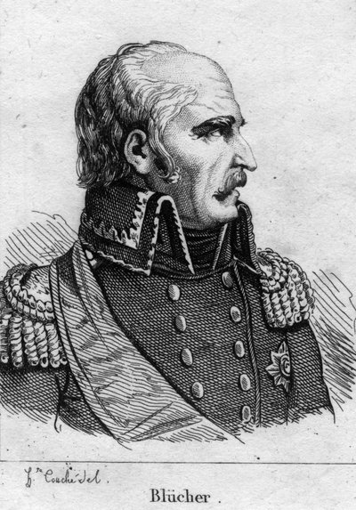 Gebhard Leberecht, Fürst Blücher von Wahlstatt (1742-1819), preußischer Marschall. Gravur des 19. Jahrhunderts. von French School