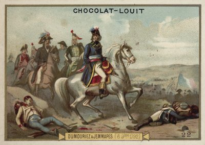 General Dumouriez in der Schlacht bei Jemappes, 6. November 1792 von French School