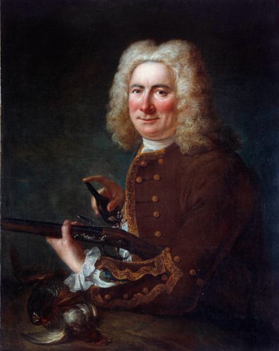 Gentleman mit Steinschlossgewehr von French School