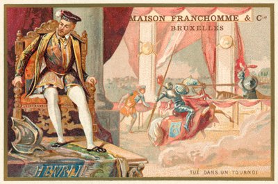 Heinrich II. von Frankreich bei einem Turnier von Gabriel Montgomery getötet von French School