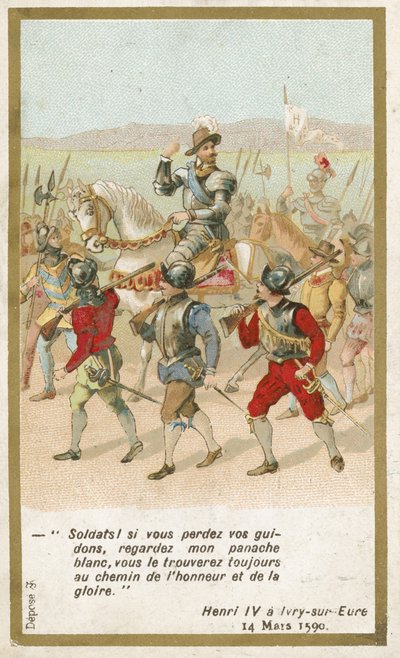 Heinrich IV., König von Frankreich, Ivry-sur-Eure, 14. März 1590 von French School
