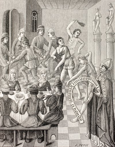 Häresie der Geißler, um 1880 (Lithografie) von French School