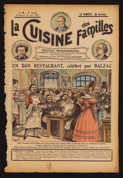 Honoré de Balzac beim Essen im Flicoteaux, Restaurant in Paris von French School