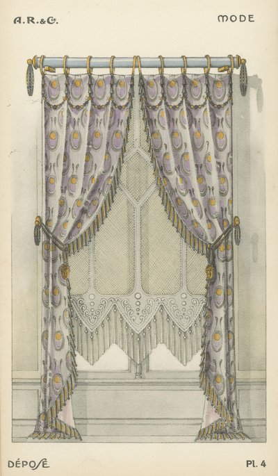 Illustration aus dem Innenarchitektur-Produktkatalog von A R & Cie, Frankreich von French School