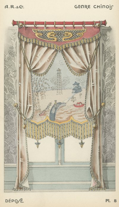 Illustration aus dem Innenarchitektur-Produktkatalog von A R & Cie, Frankreich von French School