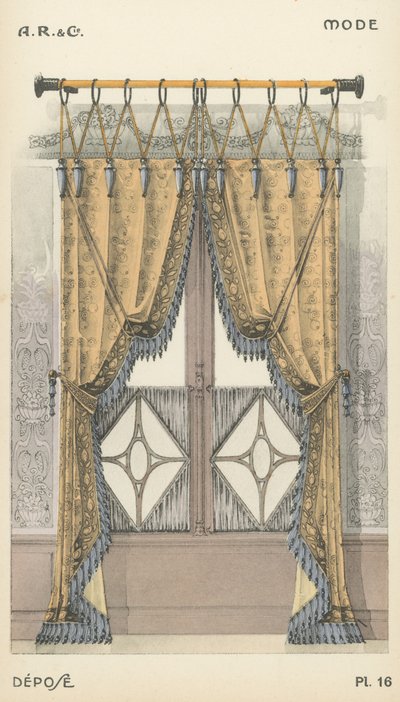 Illustration aus dem Innenarchitektur-Produktkatalog von A R & Cie, Frankreich von French School