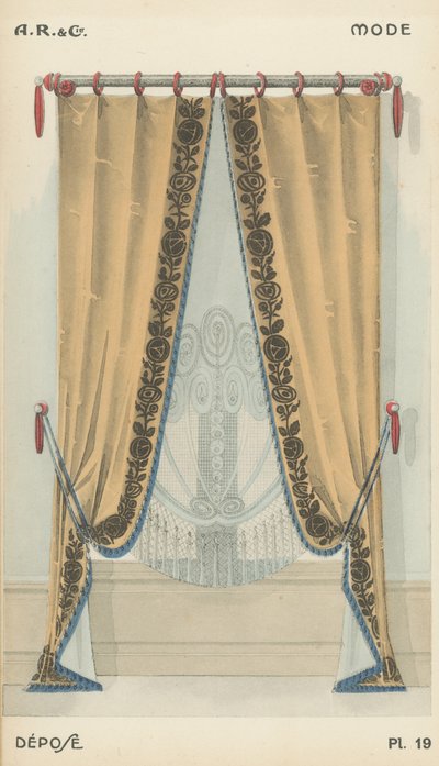 Illustration aus dem Innenarchitektur-Produktkatalog von A R & Cie, Frankreich von French School
