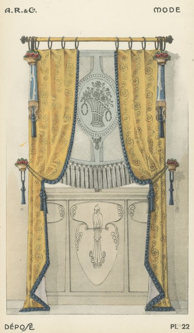 Illustration aus dem Innenarchitektur-Produktkatalog von A R & Cie, Frankreich von French School