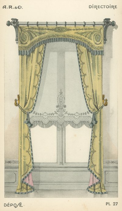 Illustration aus dem Innenarchitektur-Produktkatalog von A R & Cie, Frankreich von French School