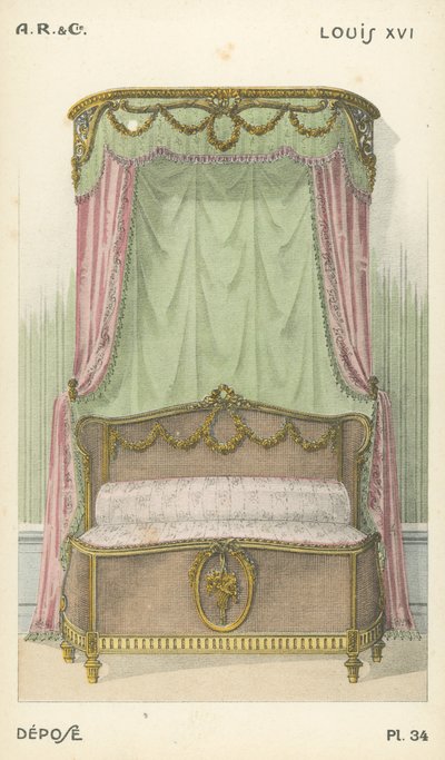 Illustration aus dem Innenarchitektur-Produktkatalog von A R & Cie, Frankreich von French School