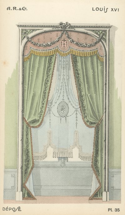 Illustration aus dem Innenarchitektur-Produktkatalog von A R & Cie, Frankreich von French School