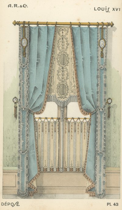 Illustration aus dem Innenarchitektur-Produktkatalog von A R & Cie, Frankreich von French School