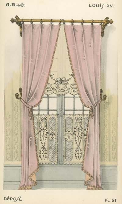 Illustration aus dem Innenarchitektur-Produktkatalog von A R & Cie, Frankreich von French School