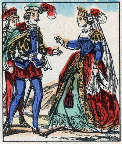 Illustration der Geschichte „Die Abenteuer von Grand Flandrin“. Holzstich aus Imaging Pellerin - Epinal, sp. 19. Jahrhundert. von French School