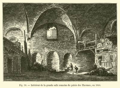 Innenraum des großen römischen Saals im Thermenpalast, 1810 von French School