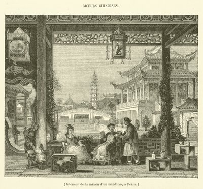 Innenansicht des Hauses eines Mandarins in Peking von French School