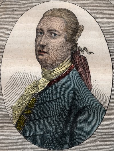 James Bruce, schottischer Reisender und Reiseschriftsteller (1730-1794) - James Bruce, schottischer Diplomat, Entdecker und Geograph (1730-1794) - Illustration aus „Die großen Seefahrer des 18. Jahrhunderts“ von French School