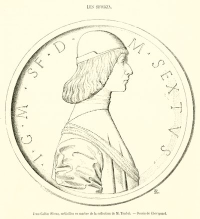 Jean-Galeas Sforza, Marmormedaillon aus der Sammlung von M. Timbal von French School