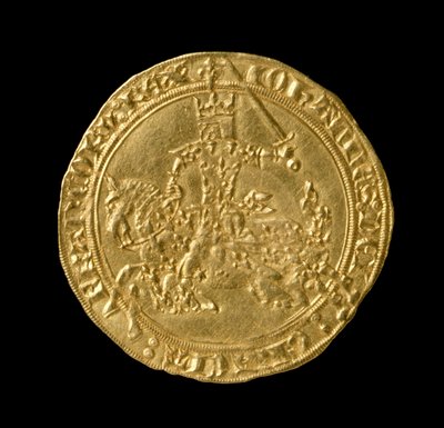 Johann II. Der Gute (1319-64) König von Frankreich, Franc a Cheval, 1350-64 (Vorderseite) von French School