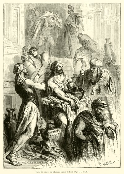 Josia lässt die Schätze des Baal-Tempels entfernen von French School