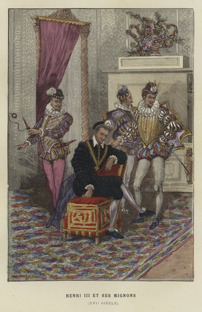 König Heinrich III. von Frankreich und seine Favoriten, die Mignons, 16. Jahrhundert von French School
