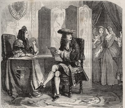 König Ludwig XIV. (1638 -1715) und seine Frau, die Marquise von Maintenon (Francoise d