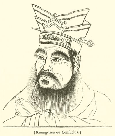 Koung-tseu oder Konfuzius (Gravur) von French School