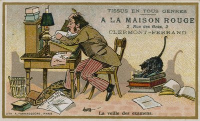 La Maison Rouge Werbekarte, der Vorabend der Prüfungen von French School