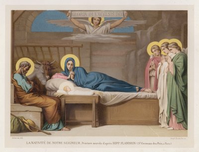 Die Geburt unseres Herrn, Wandmalerei nach Hipp Flandrin, St. Germain des Pres, in Paris von French School