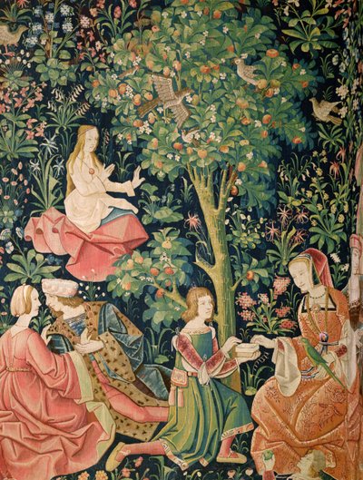 La Vie Seigneuriale: Galante Szene, ca. 1500 von French School