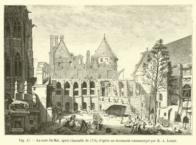 Der Maihof nach dem Brand von 1776, nach einem Dokument von M. A. Lenoir von French School