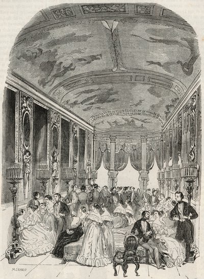 Die Galerie genannt Lebrun, dient als Chatraum während des Balls - Hotel Lambert auf der Île Saint-Louis, 2 rue Saint-Louis en l