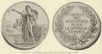 Die Gedenkmedaille der Aeronauten der Belagerung von Paris von French School