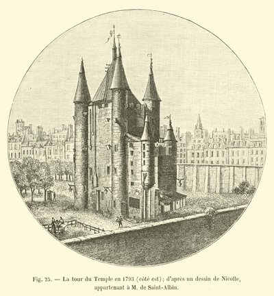 Der Tempelturm 1793, Ostseite (nach einer Zeichnung von Nicolle; im Besitz von M. de Saint-Albin) von French School