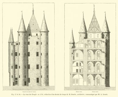 Der Tempelturm 1793 (Reduktion einer Zeichnung von M. Bourla, Architekt; mitgeteilt von M. A. Lenoir) von French School