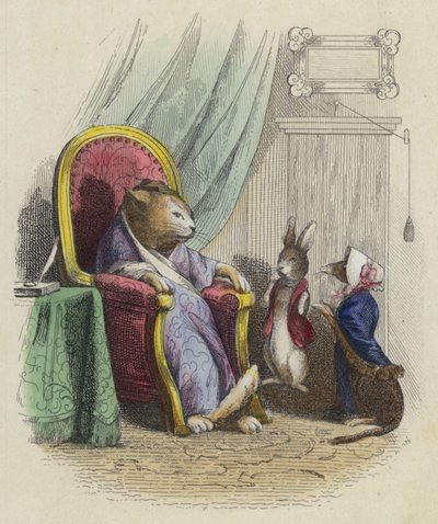 Die Katze, das Wiesel und das kleine Kaninchen von French School